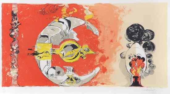 Appraisal: Graham Sutherland - Fossil with Rock and Flames lithograph printed