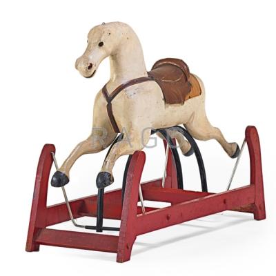 Appraisal: AMERICAN PAINTED CHILD s ROCKING HORSE With saddle th c