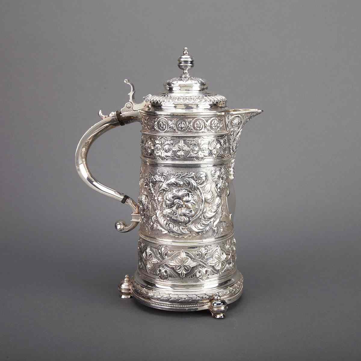 Appraisal: Victorian Silver Flagon Richard Martin Ebenezer Hall Sheffield height cm