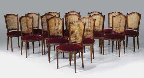 Appraisal: SET OF CHAIRS EN CABRIOLET Louis XVI style Paris Fluted