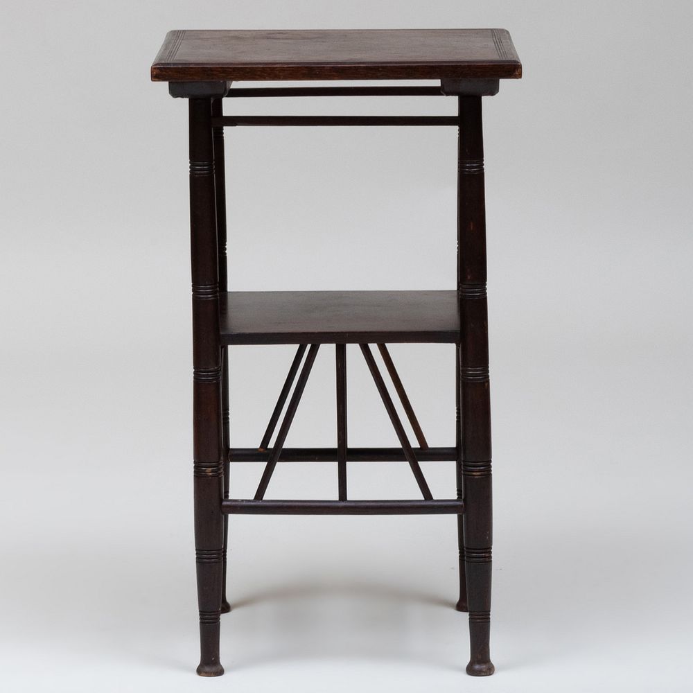 Appraisal: English Aesthetic Movement Mahogany Square Side Table In The Style