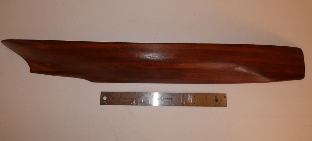 Appraisal: LAMINATED WOOD HALF HULL MODEL Antique oak and mahogany laminated