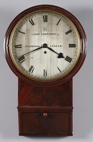 Appraisal: Circa mahogany veneer case with cast brass bezel day fusee