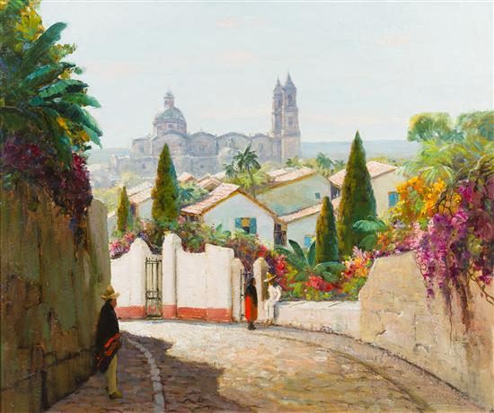 Appraisal: Sale Lot Anthony Thieme American - Taxco Cathedral oil on