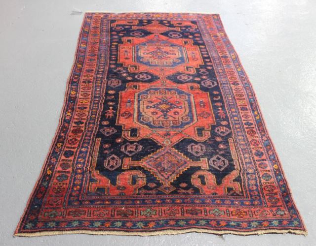 Appraisal: Antique Vintage Persian Scatter Carpet Please take note of the