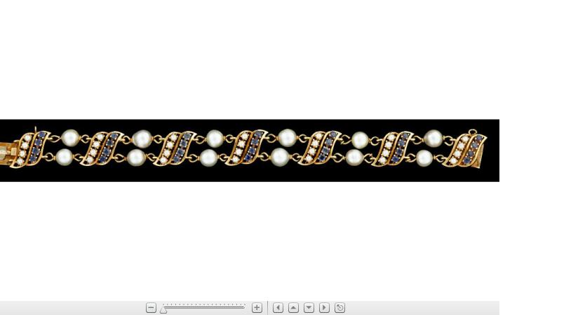 Appraisal: karat yellow gold pearl and sapphire braceletDisplays twelve pearls ranging