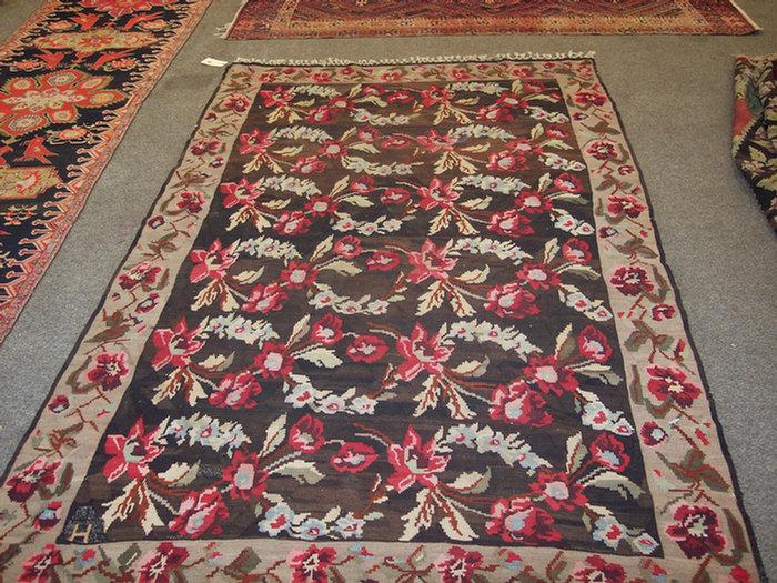 Appraisal: x Kilim overall flower some dye bleeding in field Estimate