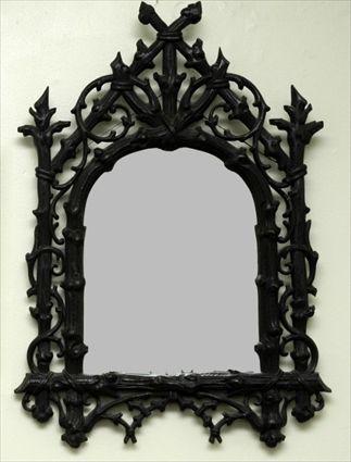 Appraisal: Black Forest Carved Walnut Wall Mirror x in