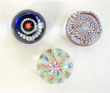 Appraisal: Three Scottish millefiori paperweights late th century