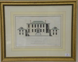 Appraisal: Set of four th century architectural hand colored engravings engraved