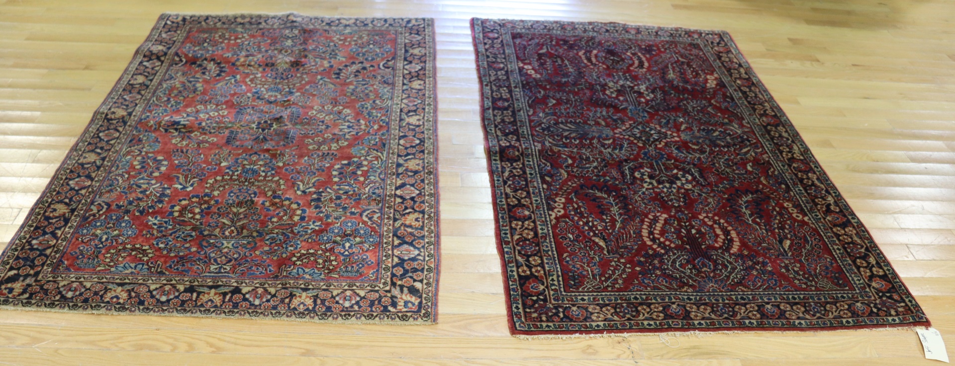 Appraisal: ANTIQUE FINELY HAND WOVEN SAROUK CARPETS Good sizes nice colors