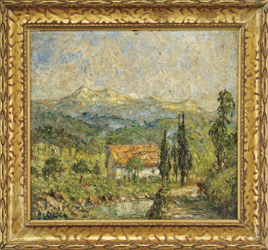 Appraisal: ERNEST LAWSON American - COTTAGE BESIDE THE MOUNTAINS Oil on