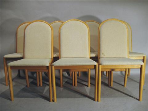 Appraisal: SET OF EIGHT MODERN PALE OAK DINING CHAIRS h w