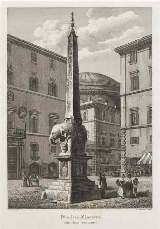 Appraisal: Domenico Amici Italian - Obelisco Minerveo engraving x inches