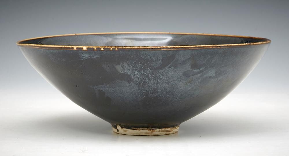 Appraisal: Chinese Black Ting Conical Bowl Chinese Black Ting Conical Bowl