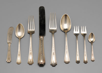 Appraisal: Durgin Colfax Sterling Flatware American th century pieces monograms oz