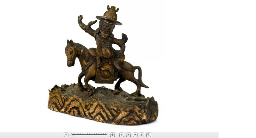 Appraisal: Sino-Tibetan gilt bronze figure of Damcan th century