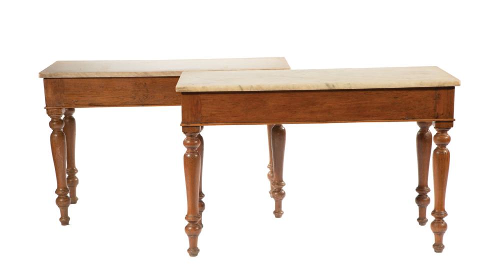 Appraisal: Pair of William IV Carved Walnut Console Tables mid- th