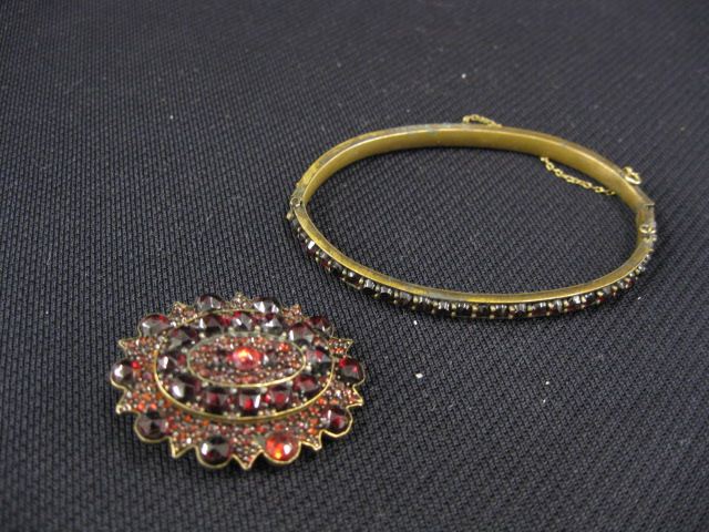 Appraisal: Antique Bohemian Garnet Bracelet brooch