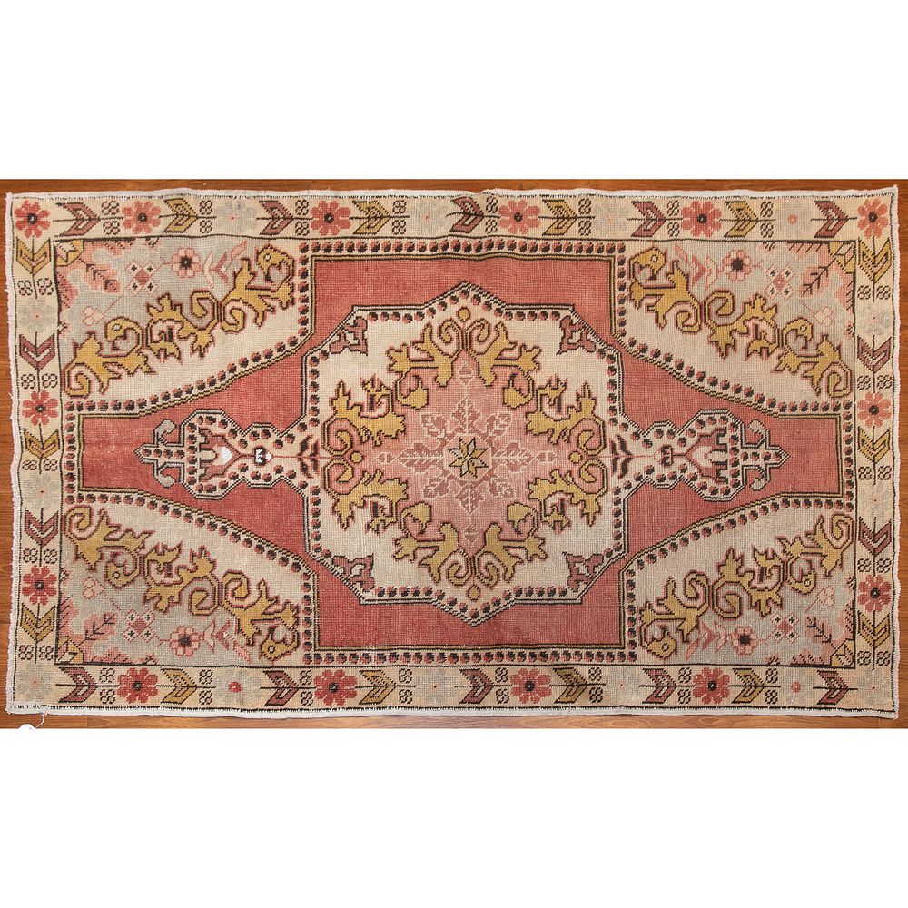 Appraisal: Semi-Antique Oushak Rug Turkey x Second quarter- th century hand-knotted