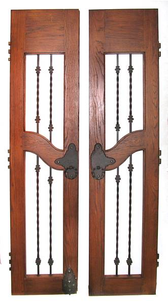 Appraisal: A group of five iron and hardwood doors height ft