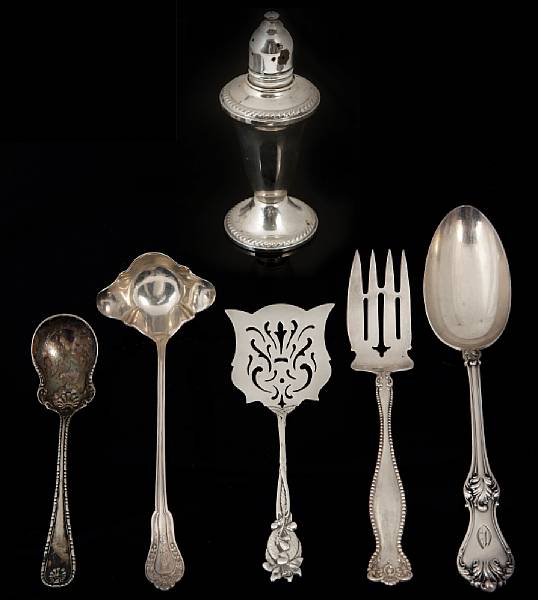 Appraisal: A mixed lot of sterling and plate Comprising set of