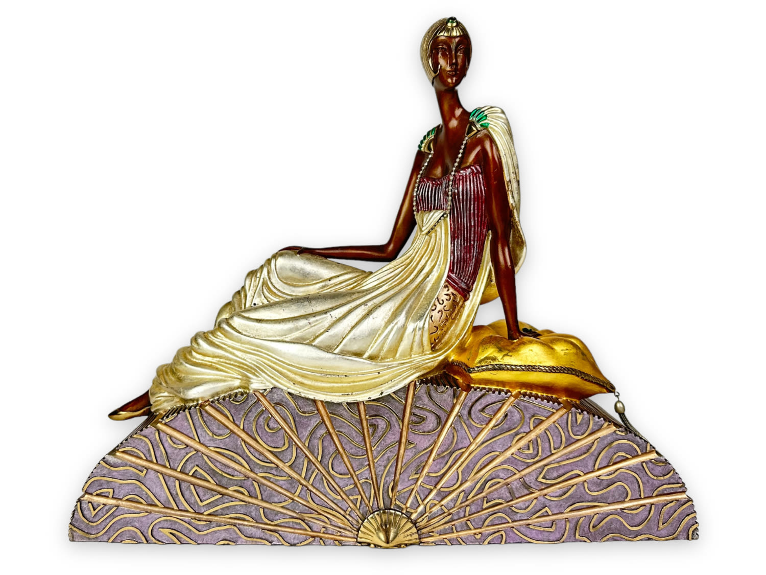 Appraisal: Erte Kings Favorite Bronze Statue Chalk Vermilion And Sevenarts Tall