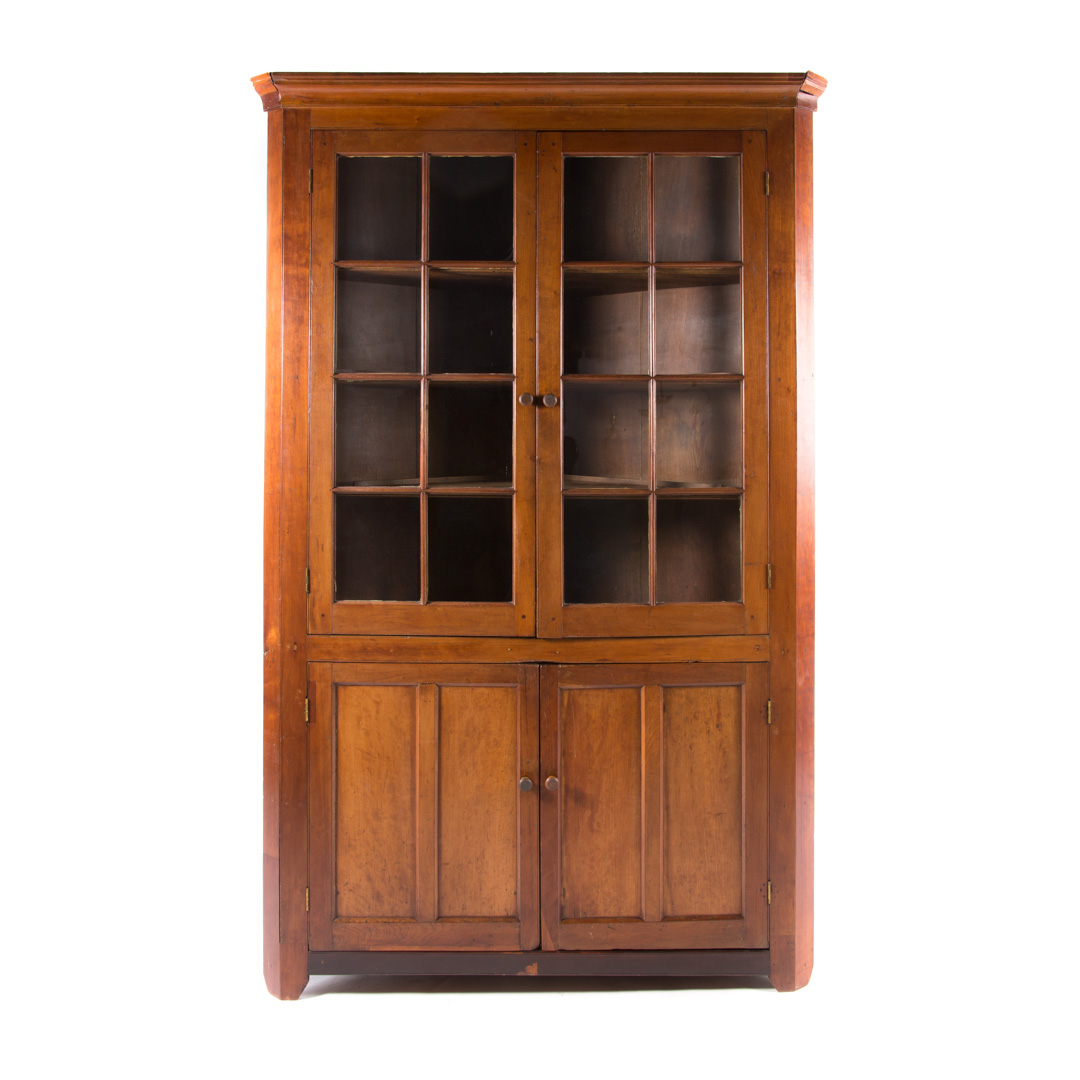 Appraisal: American Federal cherry corner cupboard Pennsylvania late th early th