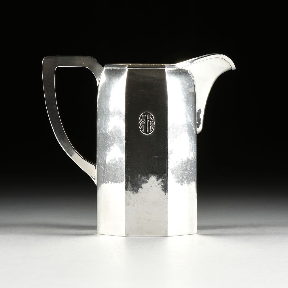 Appraisal: A LEBOLT STERLING SILVER FIVE PINT PITCHER MARKED CHICAGO EARLY