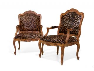 Appraisal: A PAIR OF LOUIS XV STYLE FAUTEUILS A PAIR OF