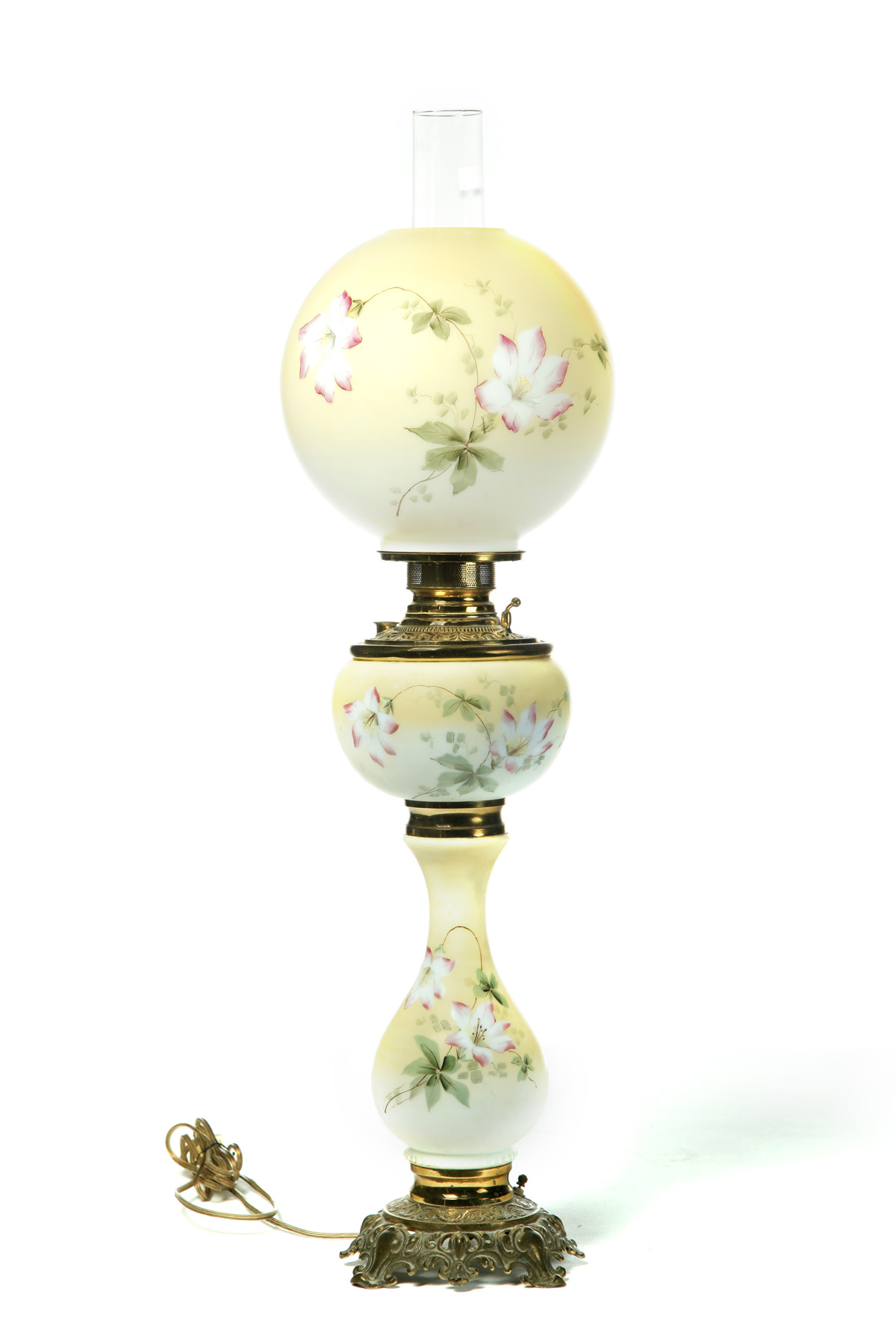 Appraisal: VICTORIAN BANQUET LAMP WITH BALL SHADE American th quarter- th