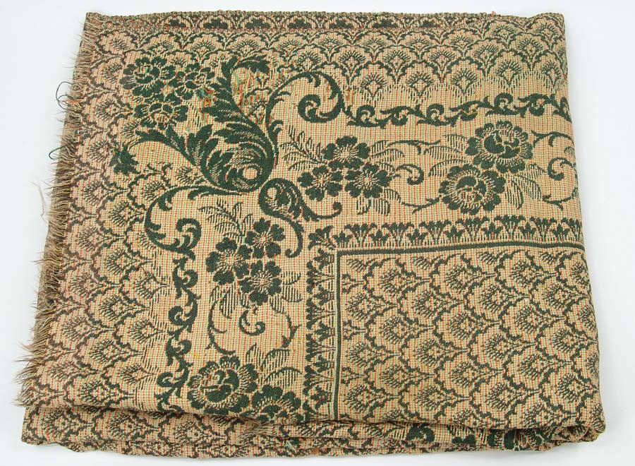 Appraisal: VICTORIAN SUMMER CARPET Green and white with fern type pattern