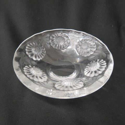 Appraisal: Lalique Crystal Bowl blown-out floral decor signed excellent