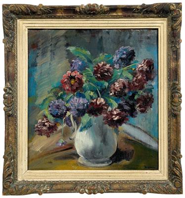 Appraisal: Painting attributed to Georges Morren still life with flowers in