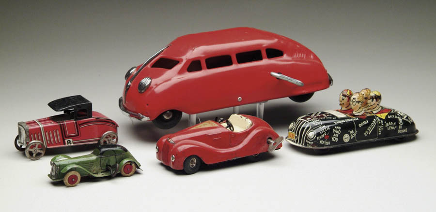 Appraisal: FOURTEEN VEHICLES Includes a Buddy L Scarab a penny toy