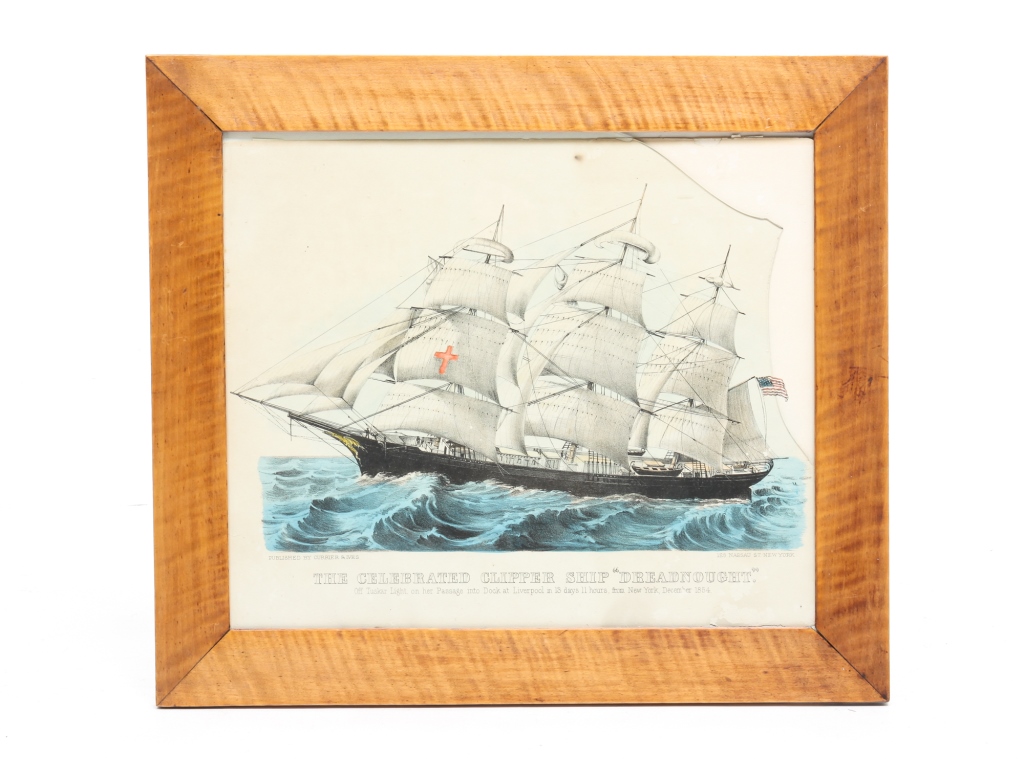 Appraisal: Hand colored lithograph on paper The Celebrated Clipper Ship 'Dreadnought'