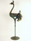 Appraisal: SMOKING STAND - Circa - metal craft bird form smoking