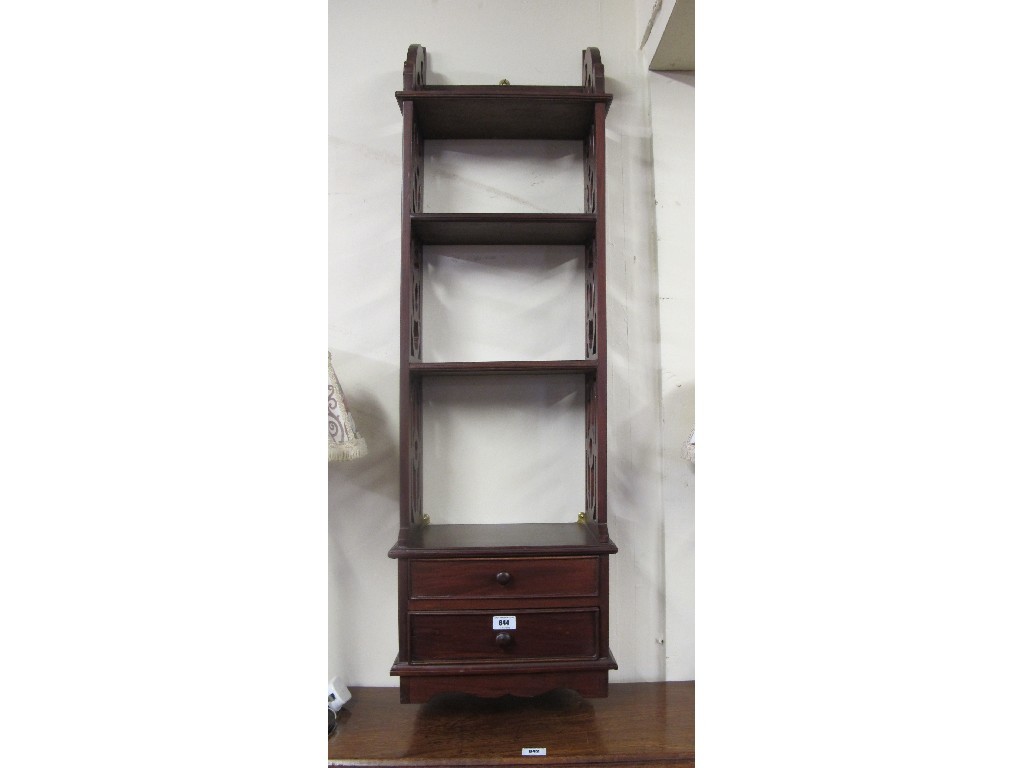 Appraisal: Reproduction wall shelf with drawers