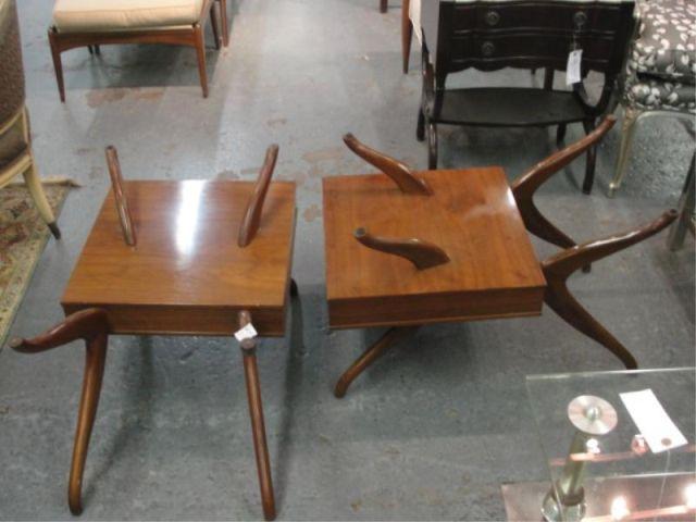 Appraisal: Pair of Kagan Style End Tables Midcentury From a Manhattan