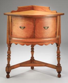 Appraisal: George III style bowfront coner cabinet w George III style