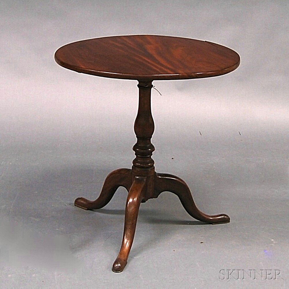 Appraisal: Queen Anne Mahogany Tilt-top Tea Table New England th century