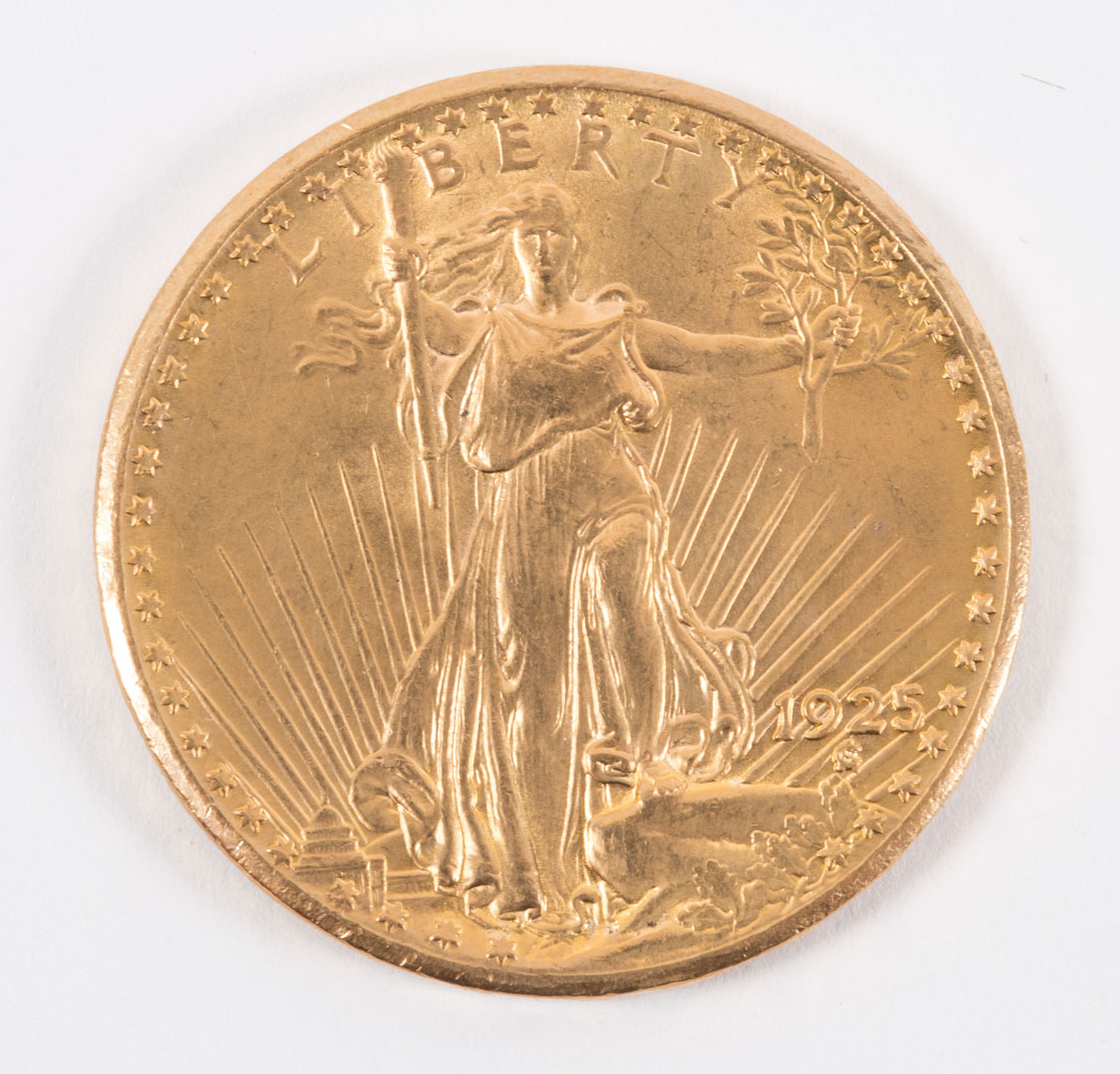 Appraisal: U S St Gaudens type gold double eagle AU-