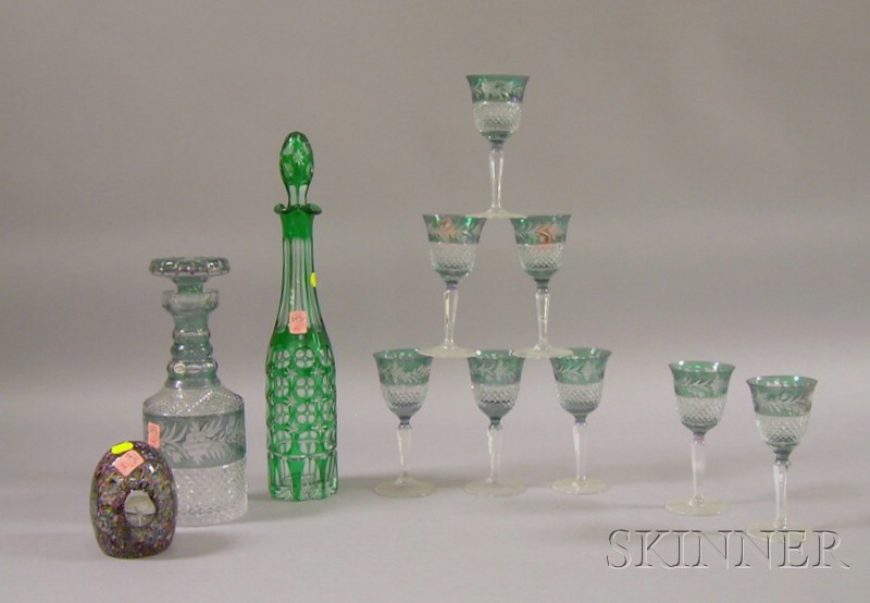 Appraisal: Eleven Cut and Art Glass Table Items a German set