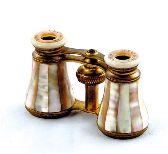 Appraisal: French mother-of-pearl opera glasses circa marked Chevalier Paris W Very