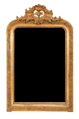 Appraisal: A late th Century gilt gesso wall mirror with floral