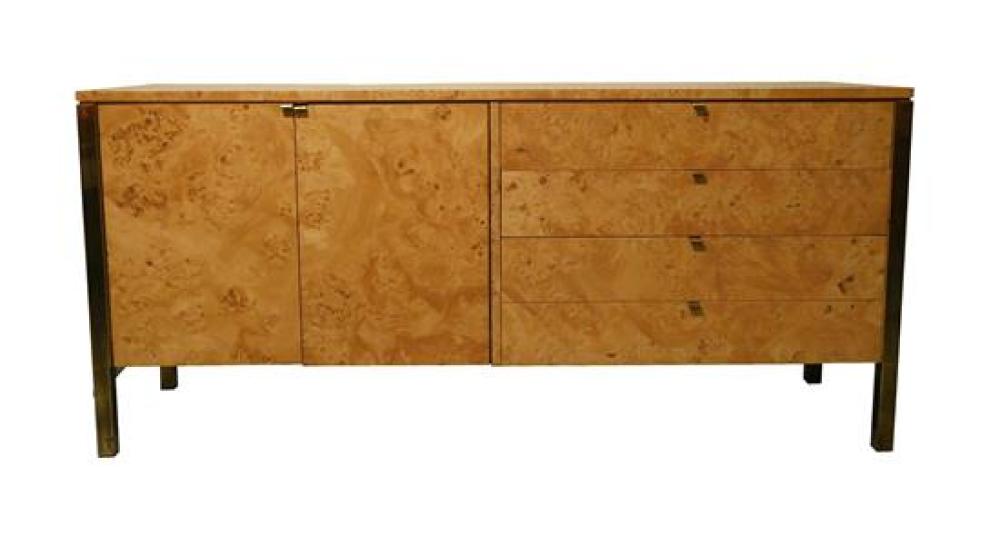 Appraisal: Contemporary cabinet or sideboard by Tomlinson Furniture blonde figured veneer