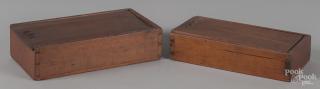 Appraisal: Two Pennsylvania slide lid boxes th c cherry and poplar