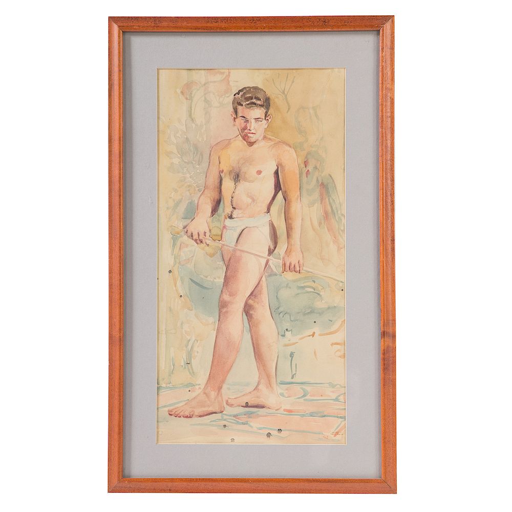 Appraisal: Attrib to W Reginald Watkins Semi Nude Male Attributed to