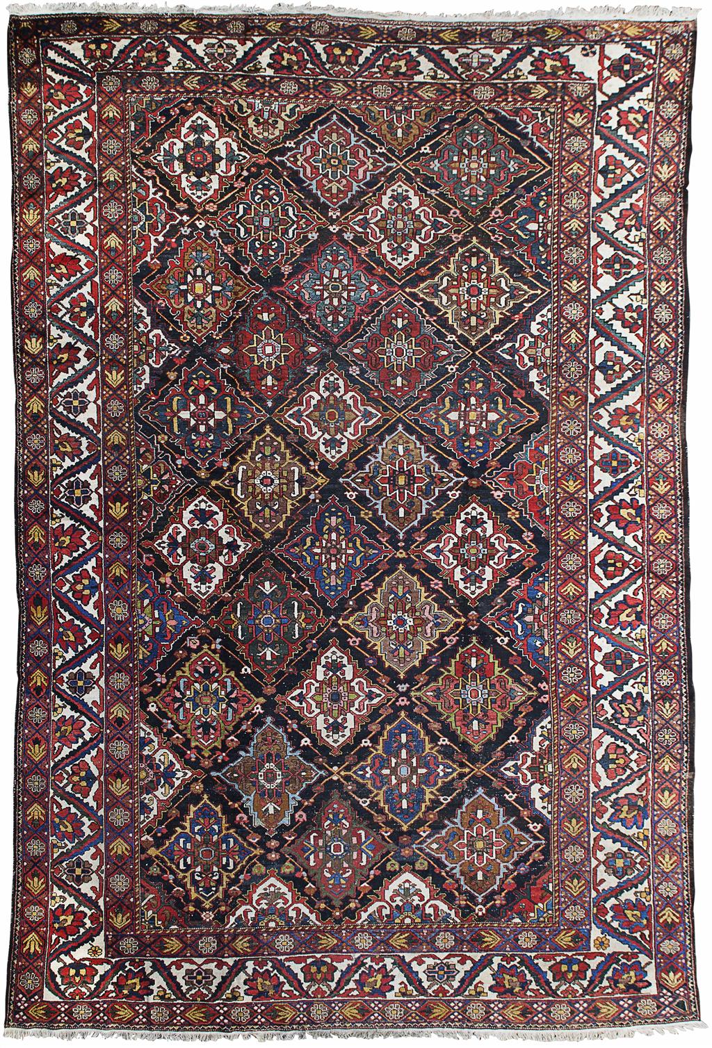 Appraisal: BAKHTIARI CARPET NORTHWEST PERSIA TH CENTURY the dark indigo field