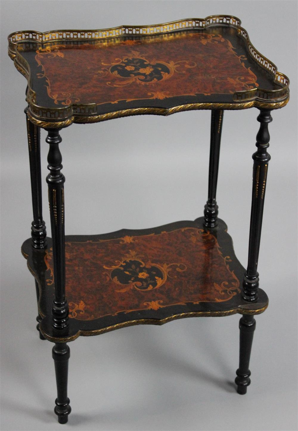 Appraisal: NAPOLEON III PARCEL EBONIZED THUYA AND MARQUETRY ETAGERE third quarter